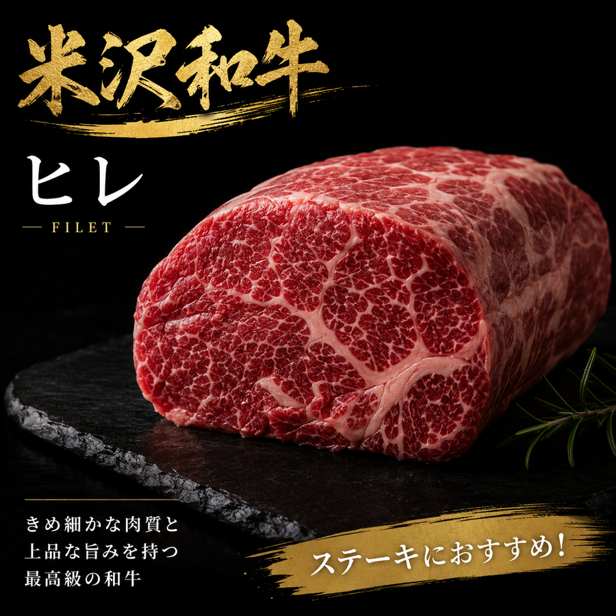 【米沢牛】ヒレ 塊肉｜極上のやわらかさを味わう和牛ステーキに