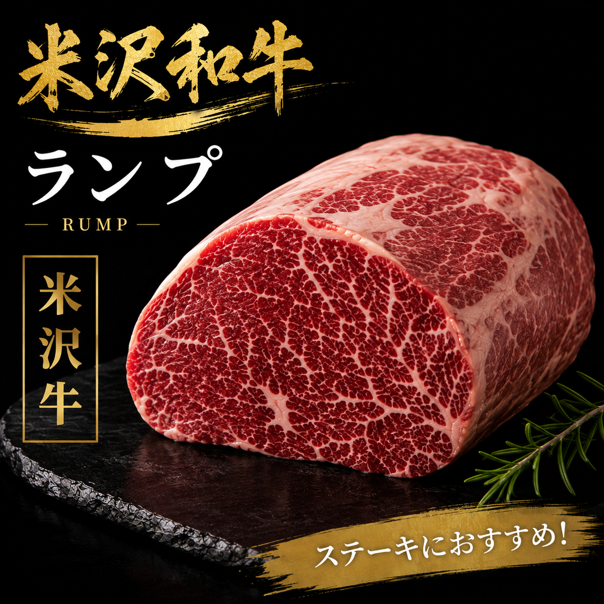 【米沢牛】ランプ 塊肉｜赤身の旨みを楽しむ国産和牛ステーキ